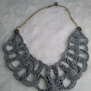Woven Beaded Statement Necklace